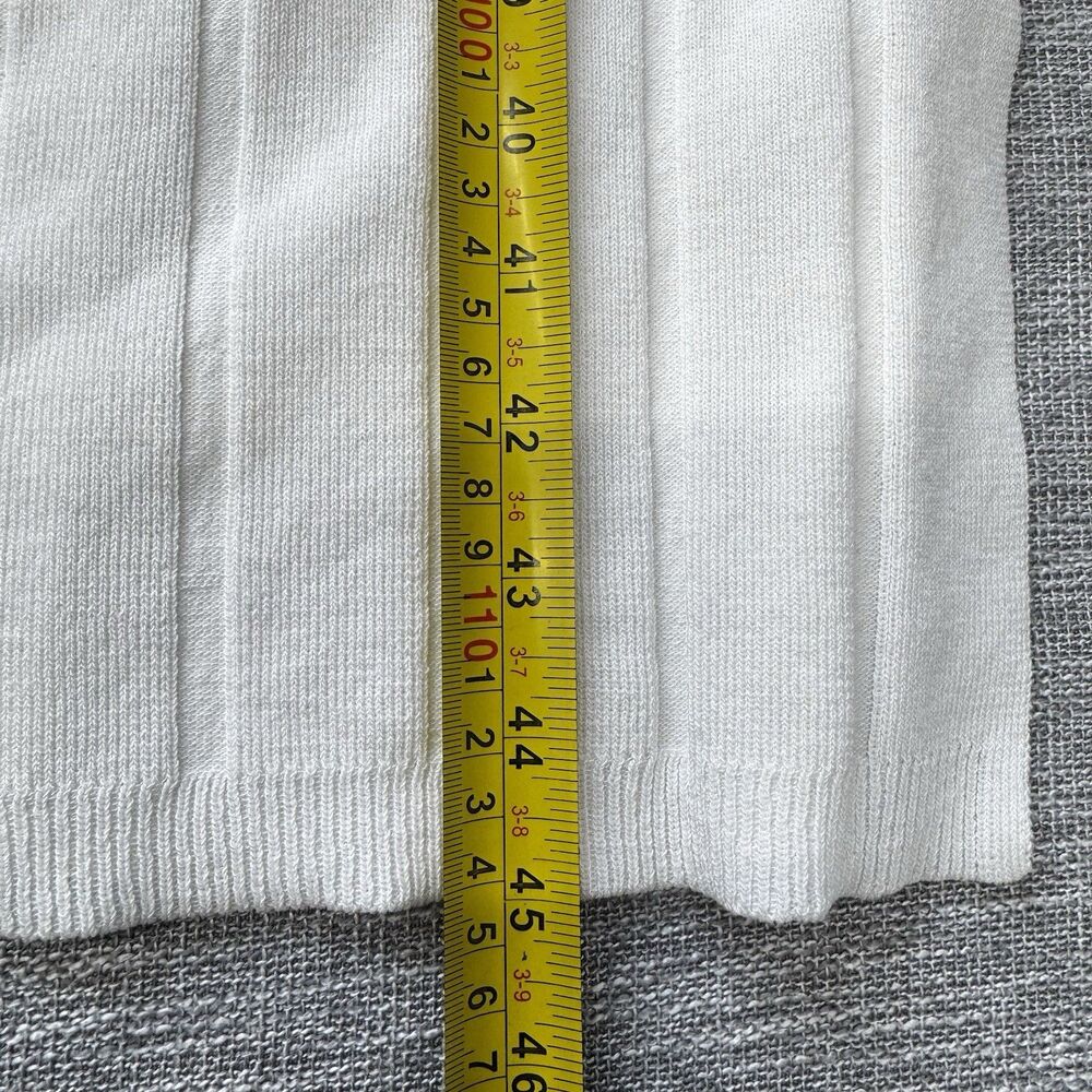 H&M Ivory Ribbed Knit Short Sleeve Collared V-Neck Pullover Dress Size M - Picture 8 of 9